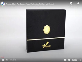 상단 및 상단에서 인서트가있는 맞춤형 최고의 검은 색 판지 선물 상자
